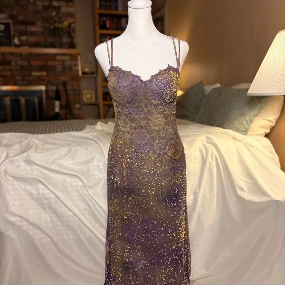 Rare Bespoke Vintage Beaded Lace Fairy Gown - S - Picture 4 of 8